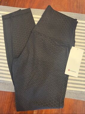 Lululemon Black Patterned High-Rise Leggings - Align HR pant 28” NEW NWT